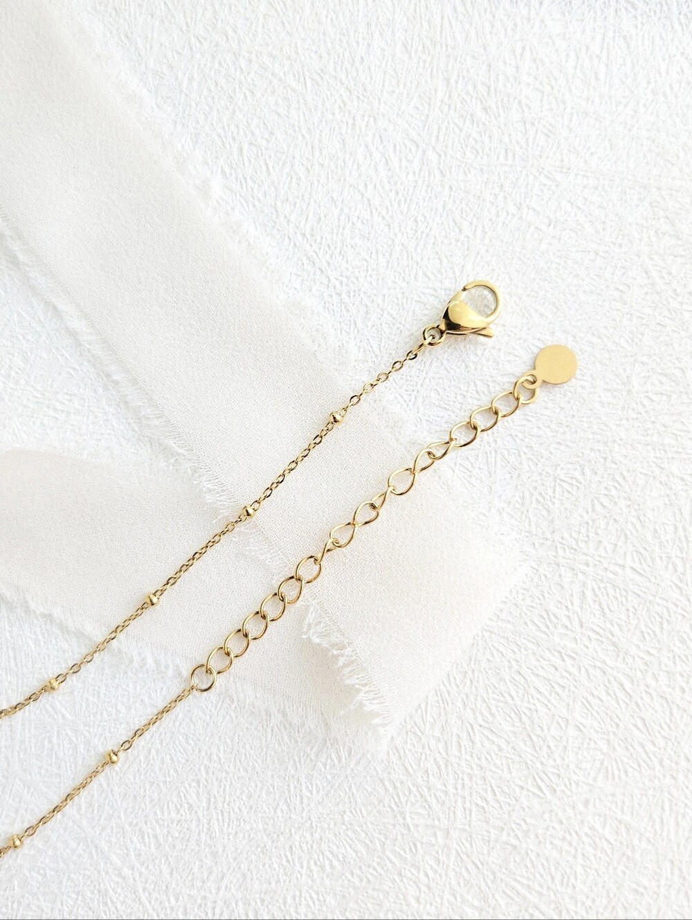 Gold Petite Heart & Stone Necklace - Picture 5 of 8